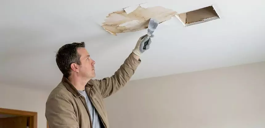 Ceiling Water Stain and Drywall Repair in Lovejoy